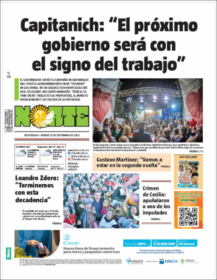 Portada de Diario Norte (Argentina)