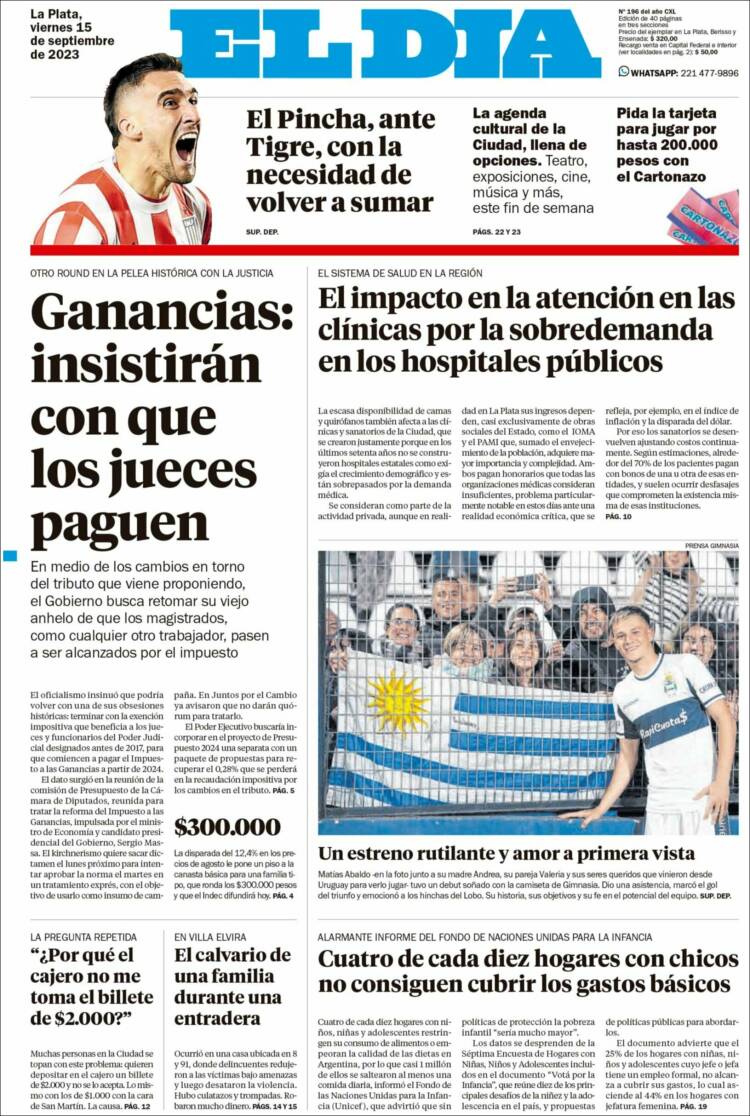 Portada de El Día de la Plata (Argentina)