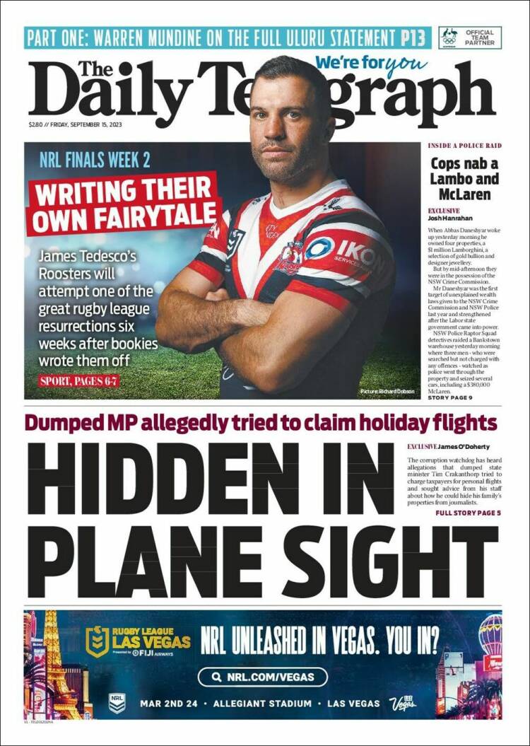 Portada de The Daily Telegraph (Australia)