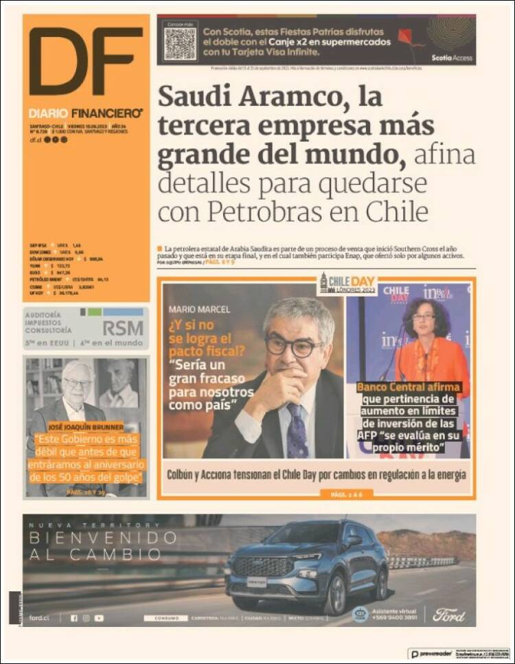 Portada de Diario Financiero (Chile)
