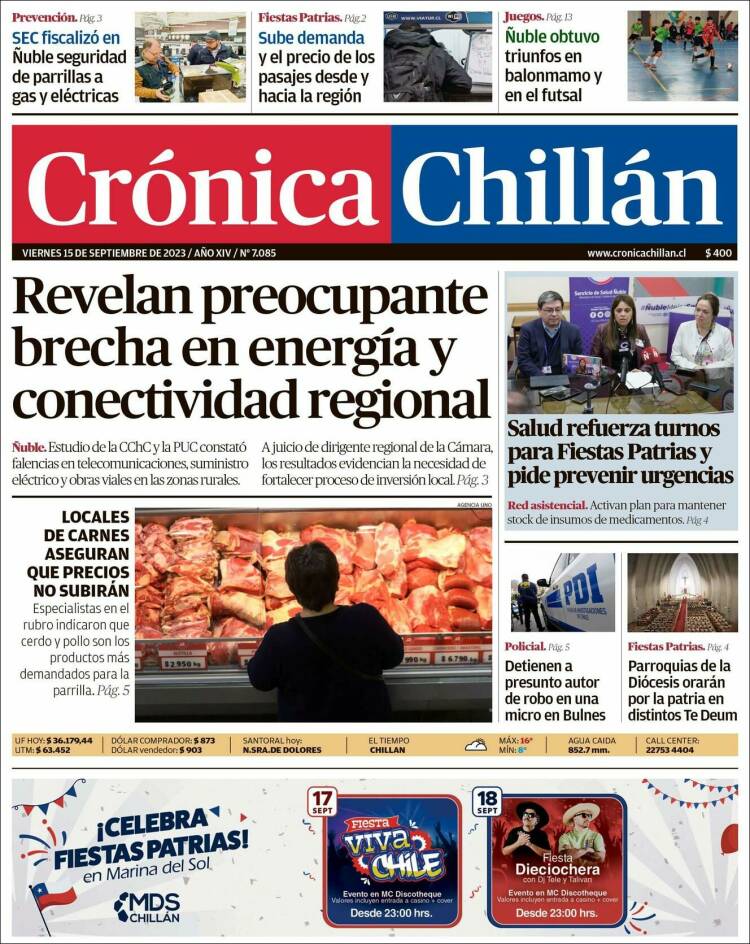 Portada de Crónica Chillán (Chile)