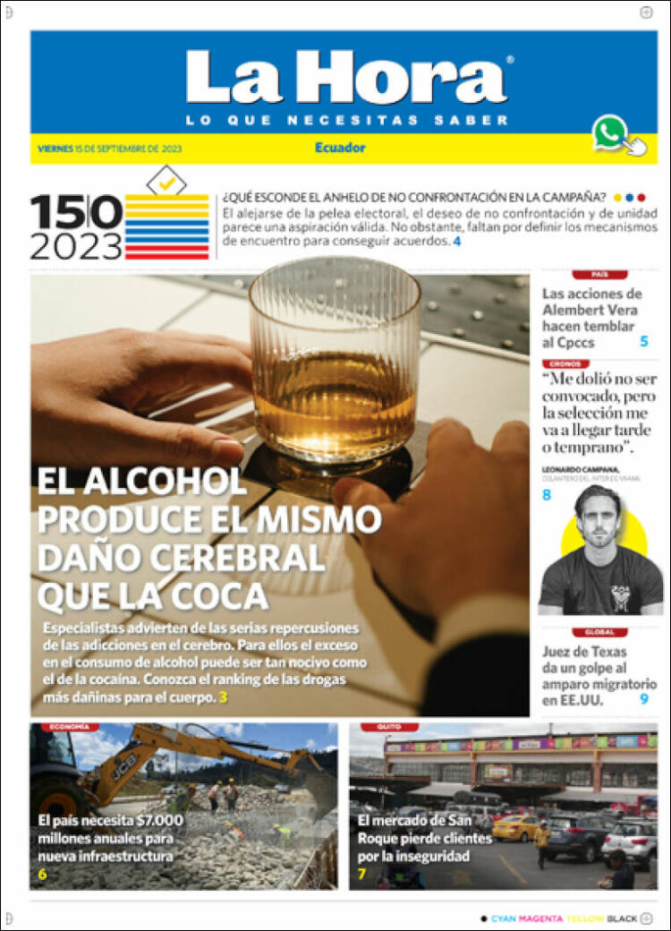 Portada de La Hora - Ecuador (Ecuador)