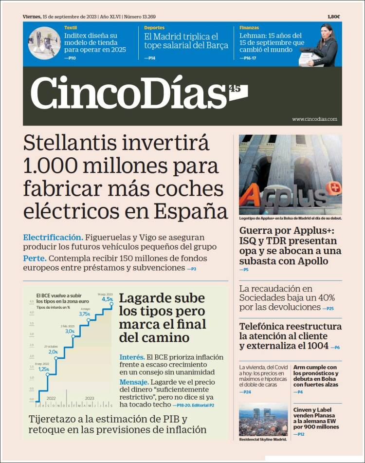 Portada de Cinco Días (Espa&ntilde;a)