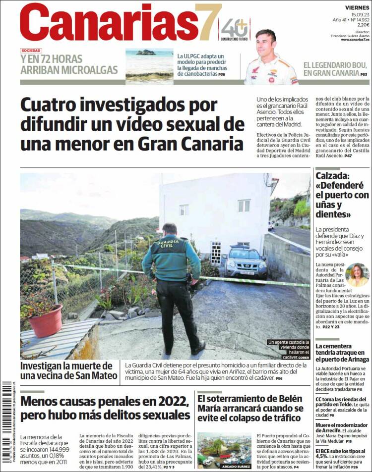 Portada de Canarias 7 (España)