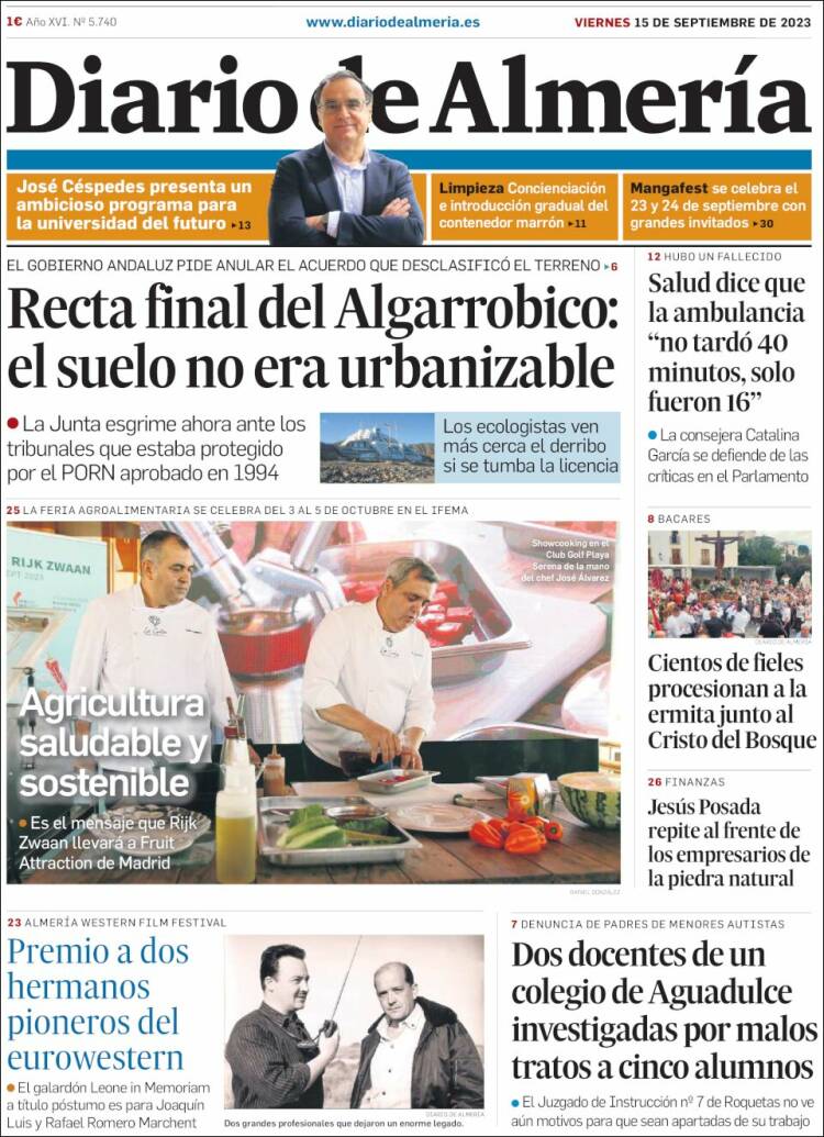 Portada de Diario de Almería (España)