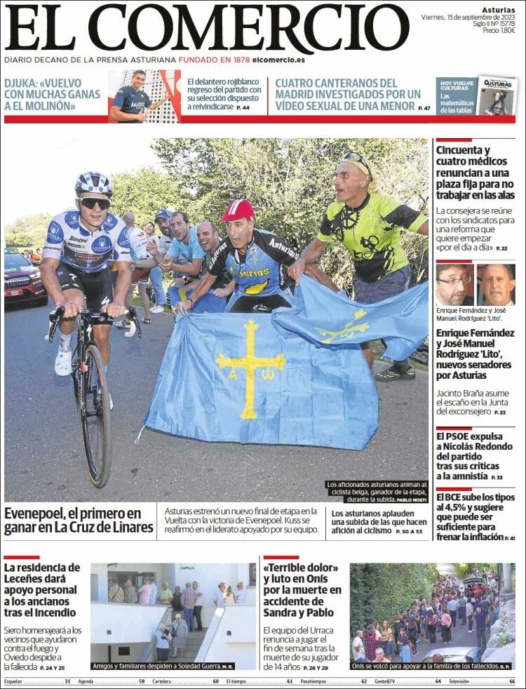 Portada de El Comercio (España)