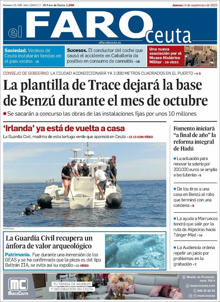 Portada de El Faro de Ceuta (España)