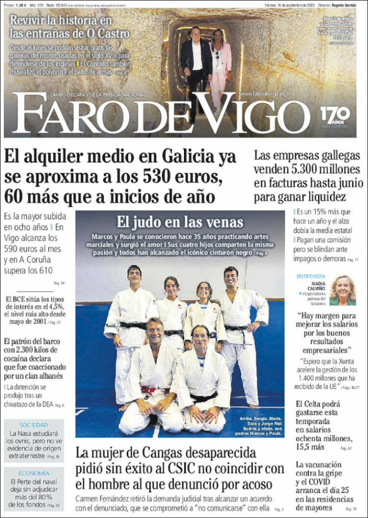 Portada de Faro de Vigo (España)
