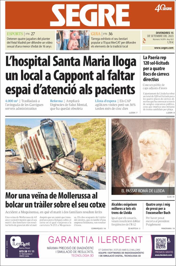 Portada de Segre (España)