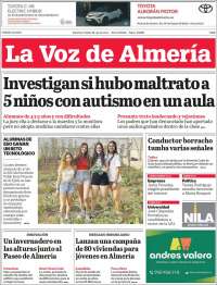 Portada de La Voz de Almería (España)