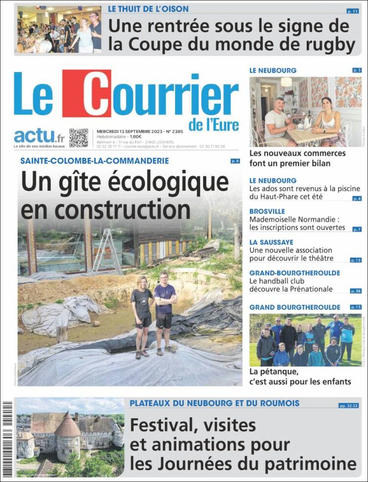 Portada de Le Courrier de l'Ouest (Francia)