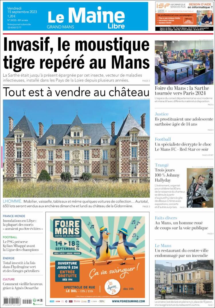 Portada de Le Maine Libre (Francia)