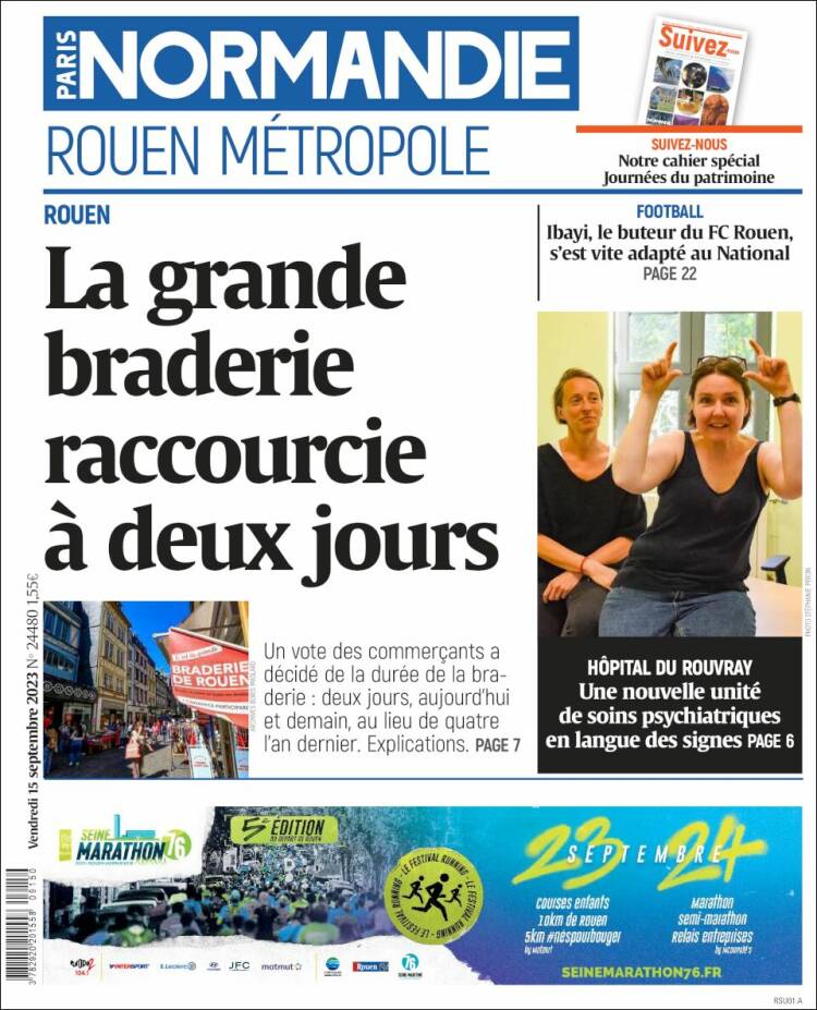 Portada de Paris Normandie (Francia)