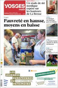 Portada de Vosges Matin (Francia)