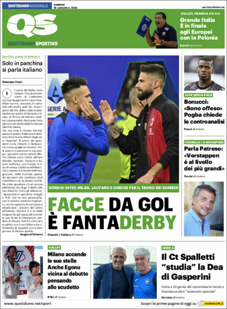 Portada de Quotidiano Sportivo (Italia)