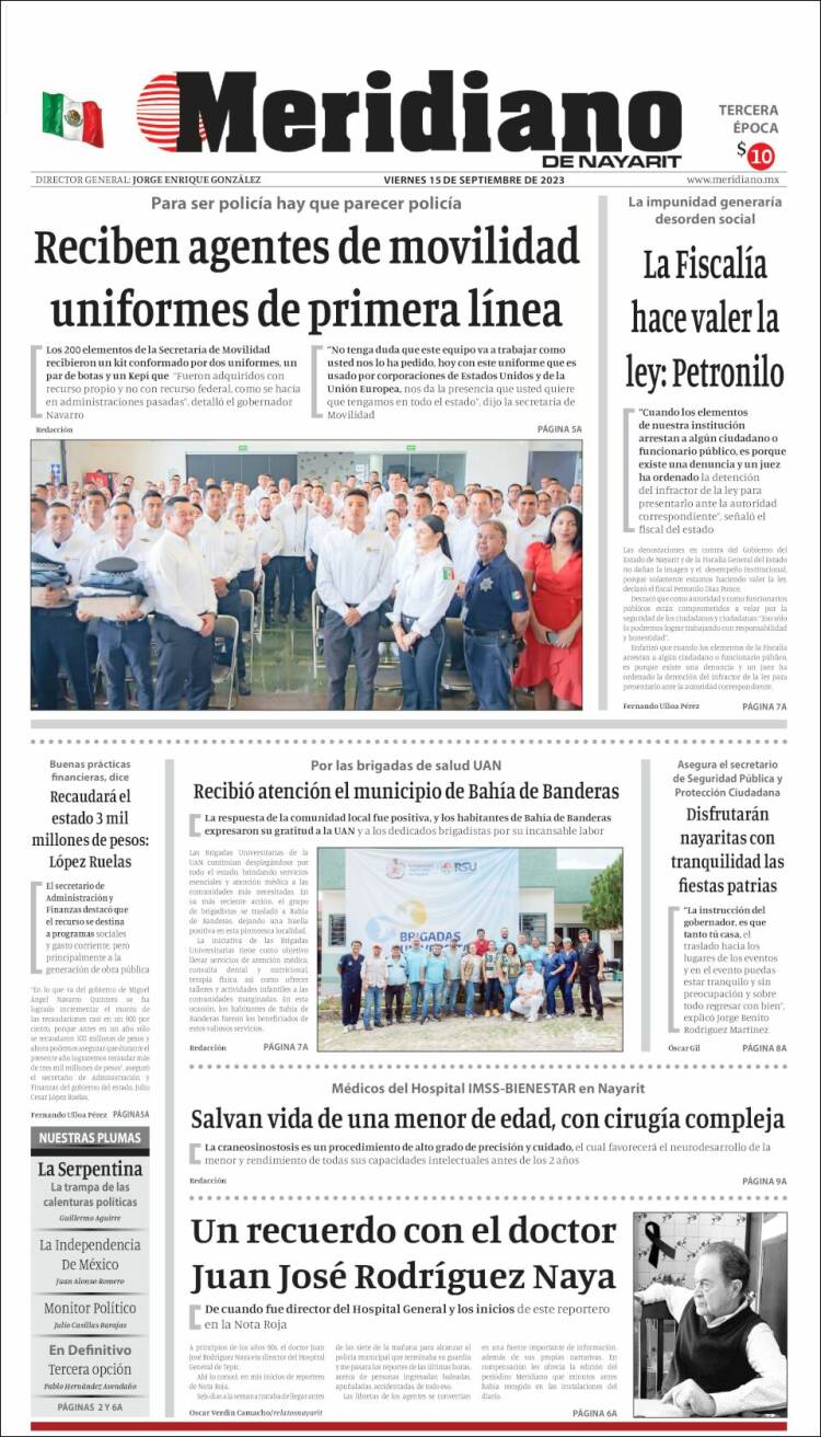 Portada de Meridiano (M&eacute;xico)