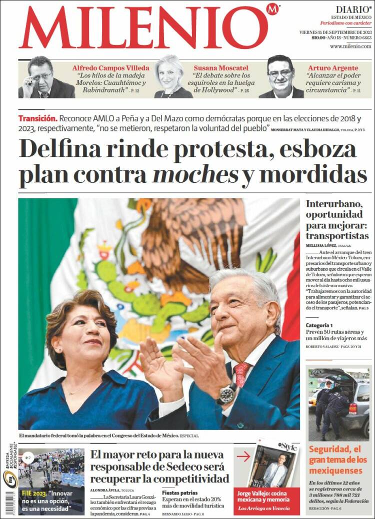 Portada de Milenio - Estado de México (M&eacute;xico)