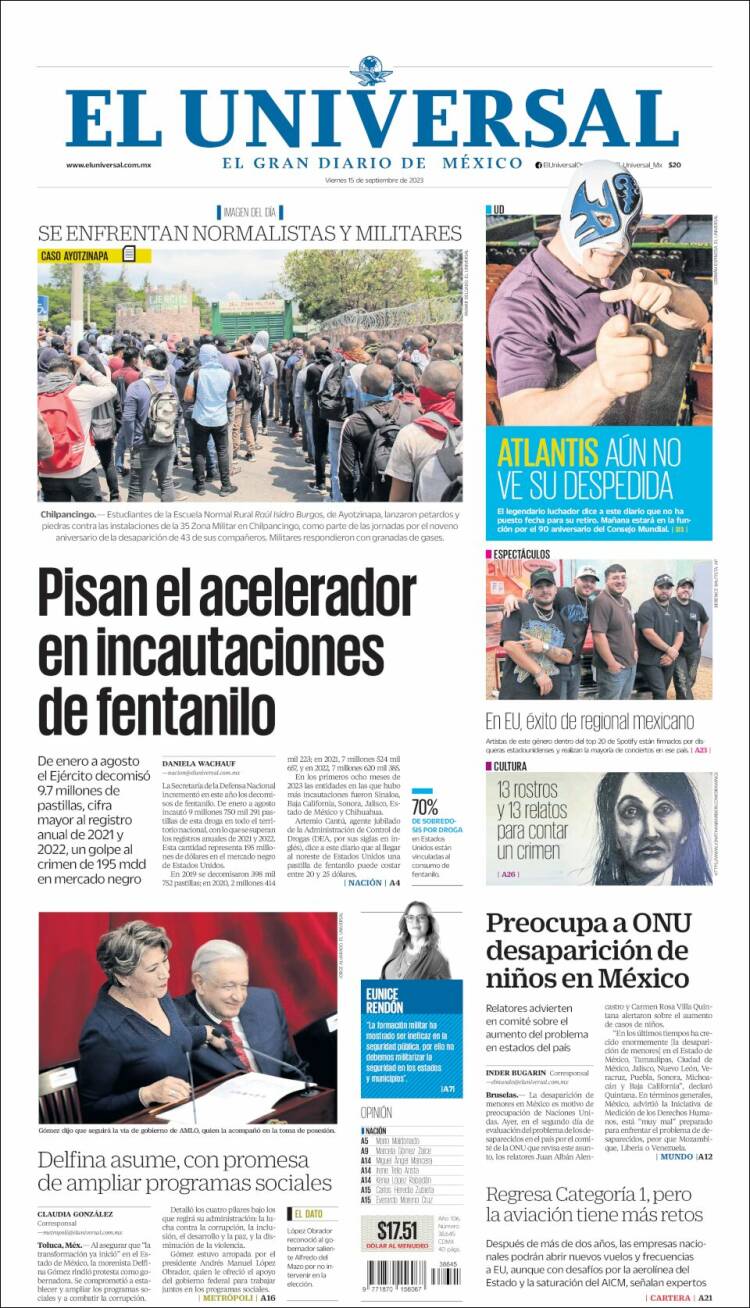 Portada de El Universal (M&eacute;xico)