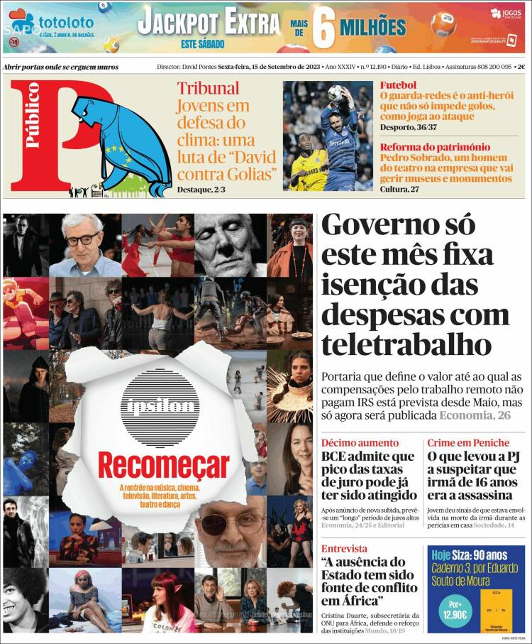Portada de Público (Portugal)