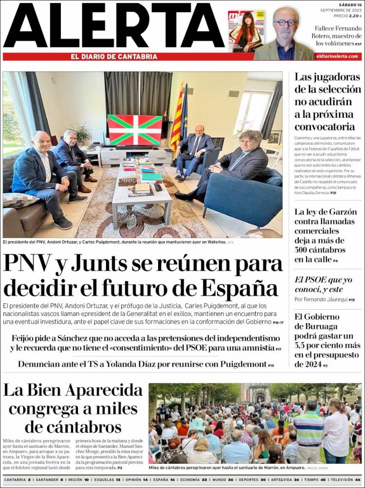 Portada de Alerta - El Diario de Cantabria (España)