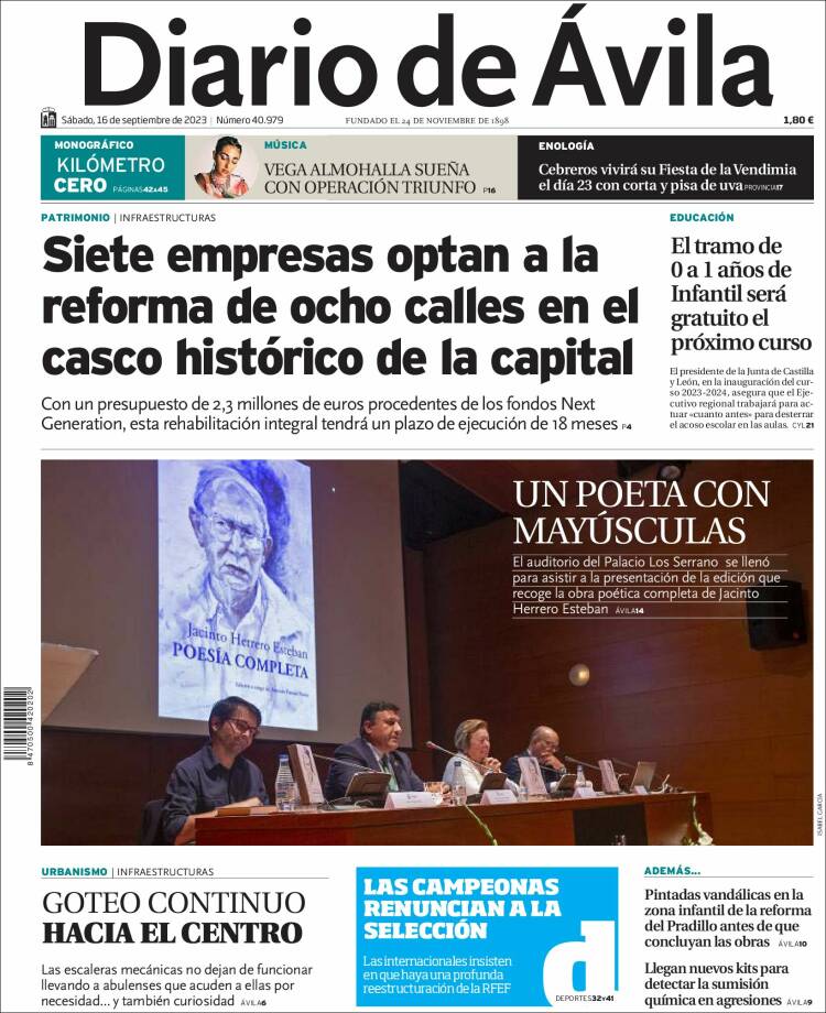 Portada de Diario de Ávila (España)