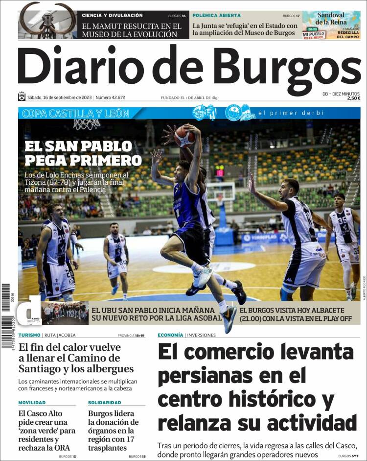 Portada de Diario de Burgos (España)