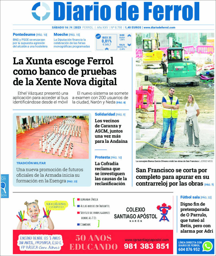 Portada de Diario de Ferrol (España)