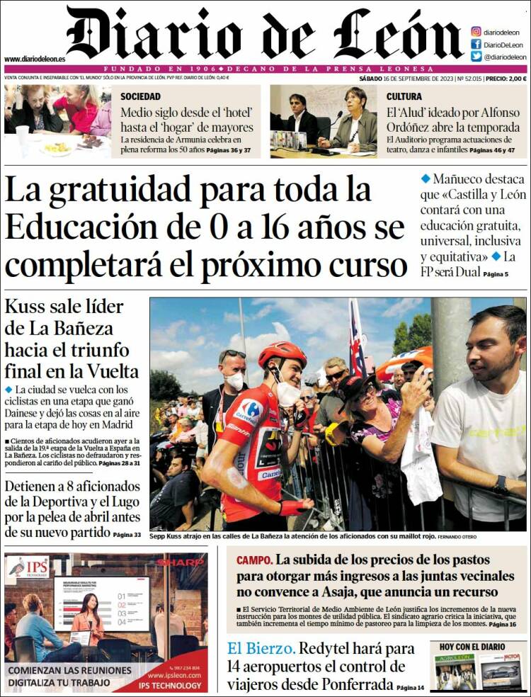 Portada de Diario de León (España)
