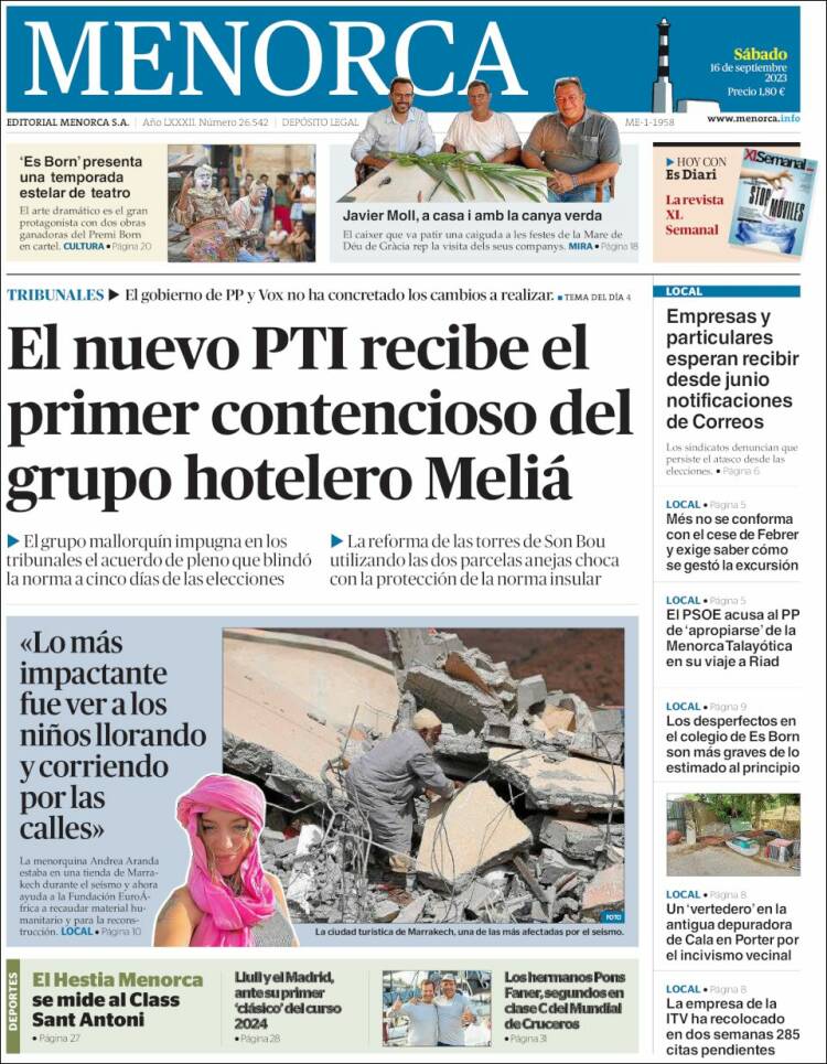 Portada de Menorca - Diario Insular (España)
