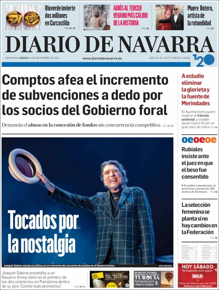 Portada de Diario de Navarra (España)