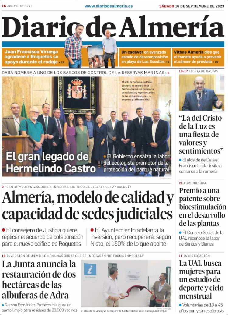 Portada de Diario de Almería (España)