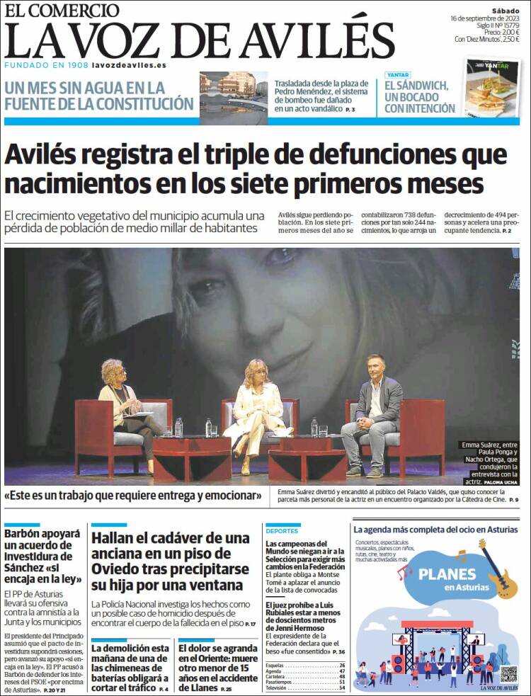 Portada de El Comercio - Avilés (España)