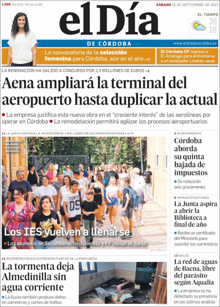 Portada de El Día de Córdoba (España)