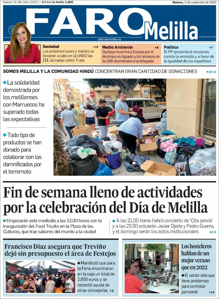 Portada de El Faro de Melilla (España)