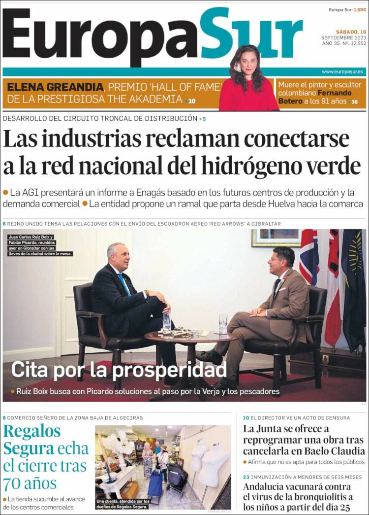 Portada de Europa Sur (España)