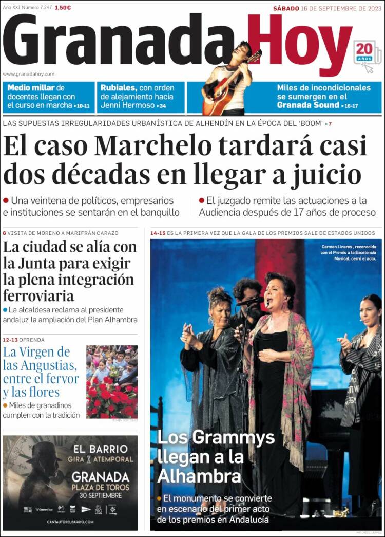 Portada de Granada Hoy (España)