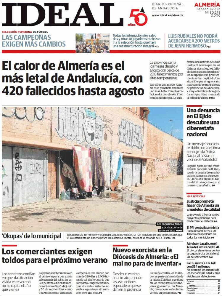 Portada de Ideal Almeria (España)