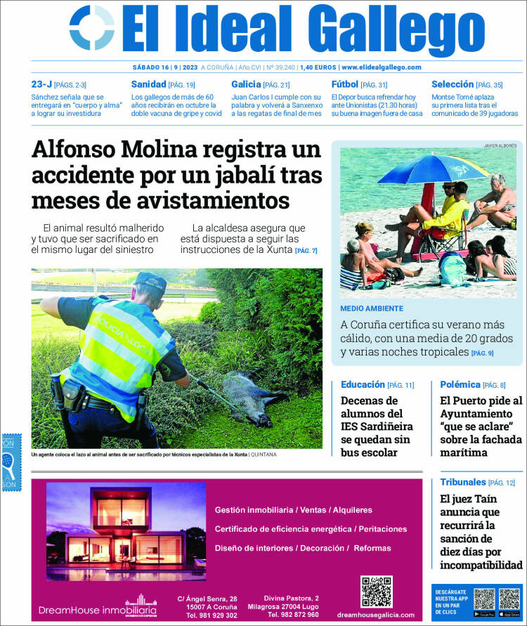 Portada de El Ideal Gallego (España)
