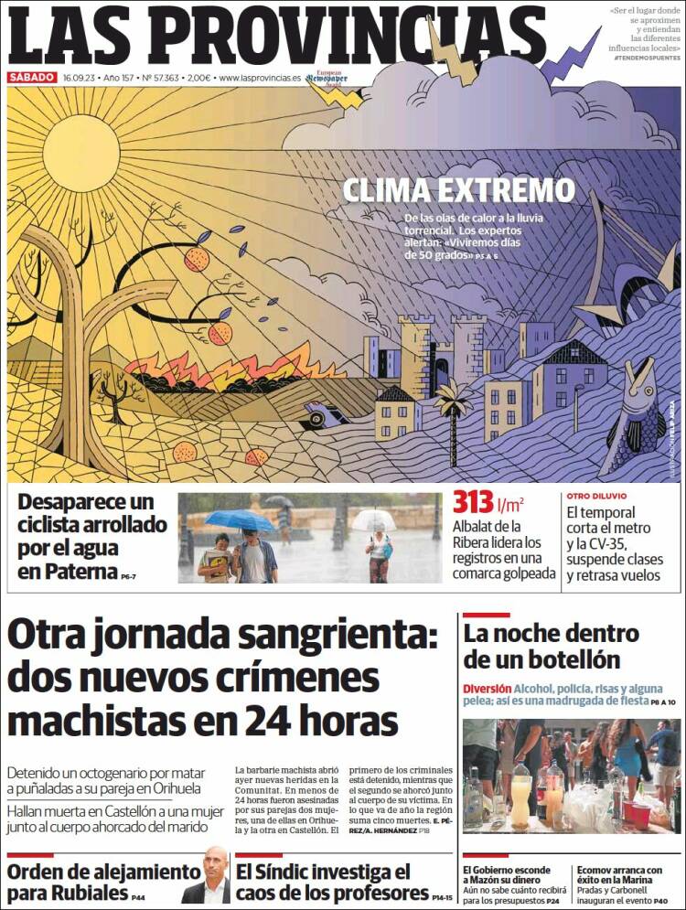 Portada de Las Provincias (España)