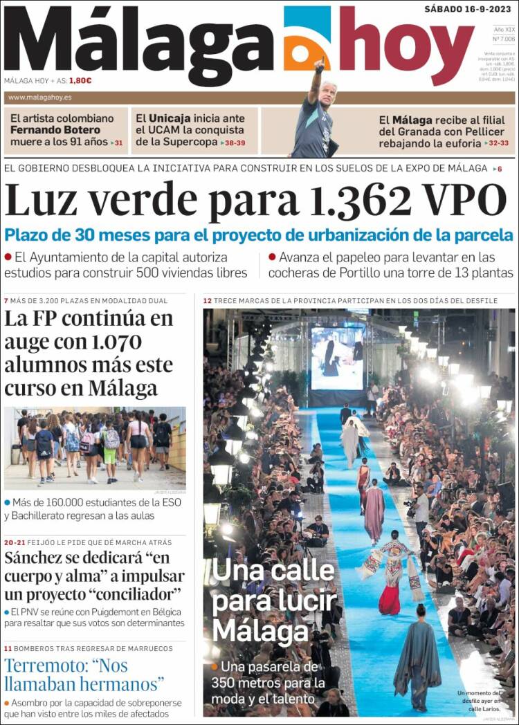 Portada de Málaga Hoy (España)