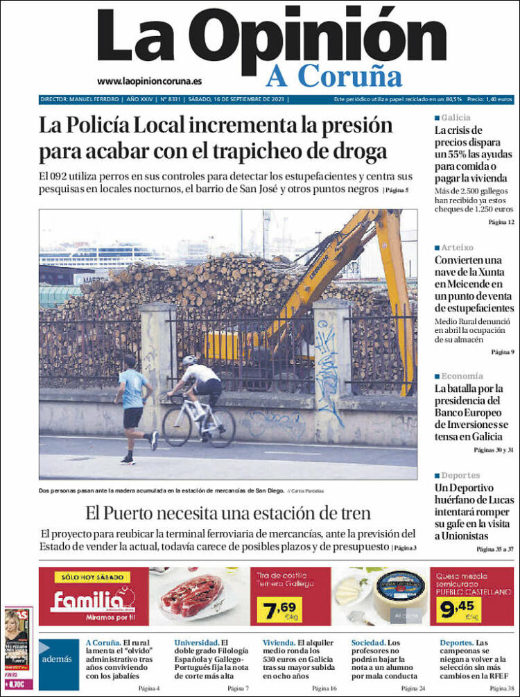 Portada de La Opinión de A Coruña (España)
