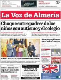Portada de La Voz de Almería (España)