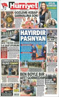 Portada de Hürriyet (Turqu&iacute;a)