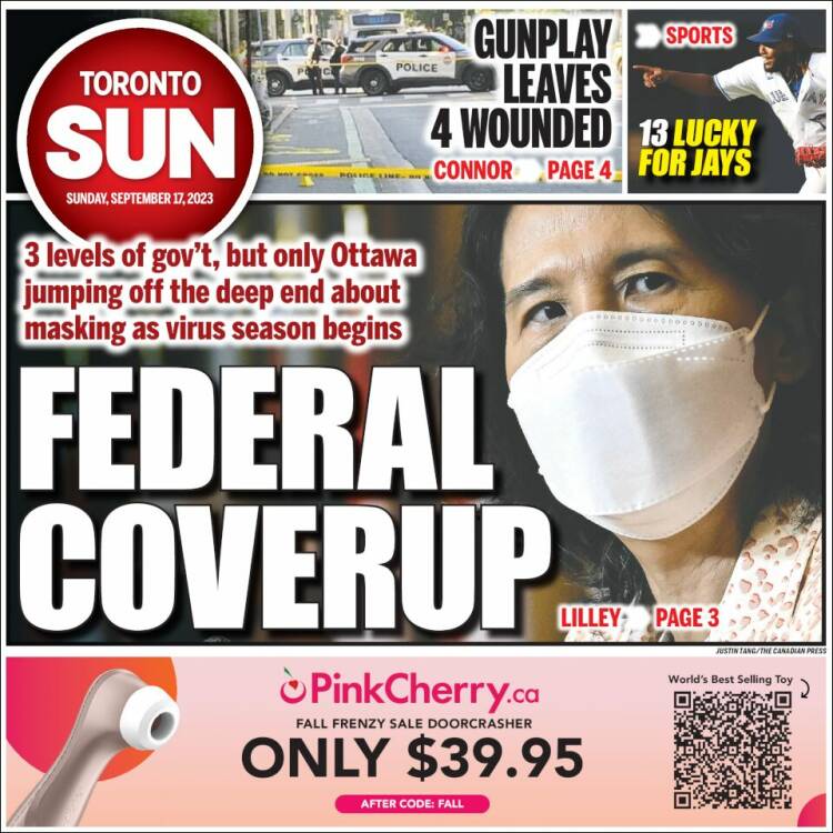 Portada de The Toronto Sun (Canada)