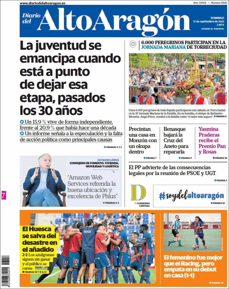 Portada de Diario del AltoAragón (España)