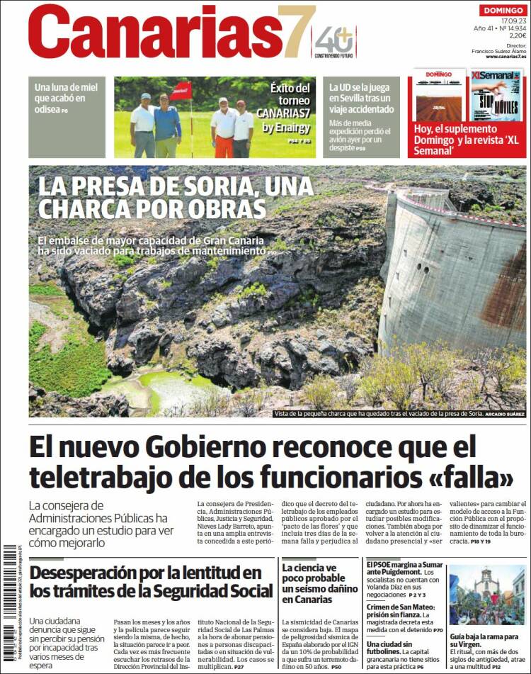 Portada de Canarias 7 (España)