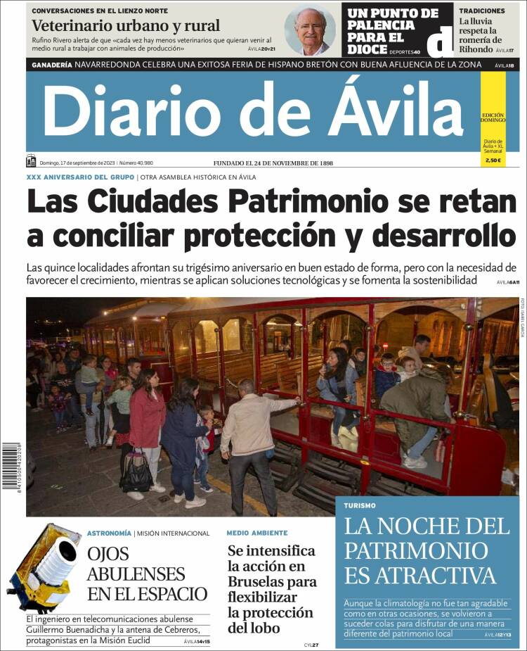 Portada de Diario de Ávila (España)