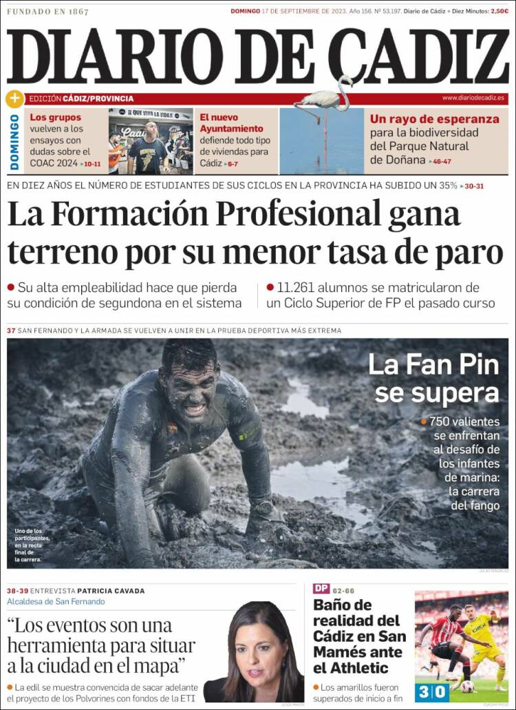 Portada de Diario de Cádiz (España)