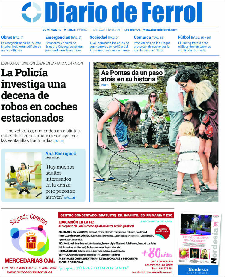 Portada de Diario de Ferrol (España)