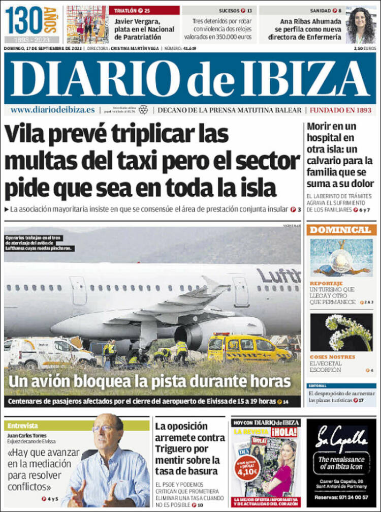 Portada de Diario de Ibiza (España)